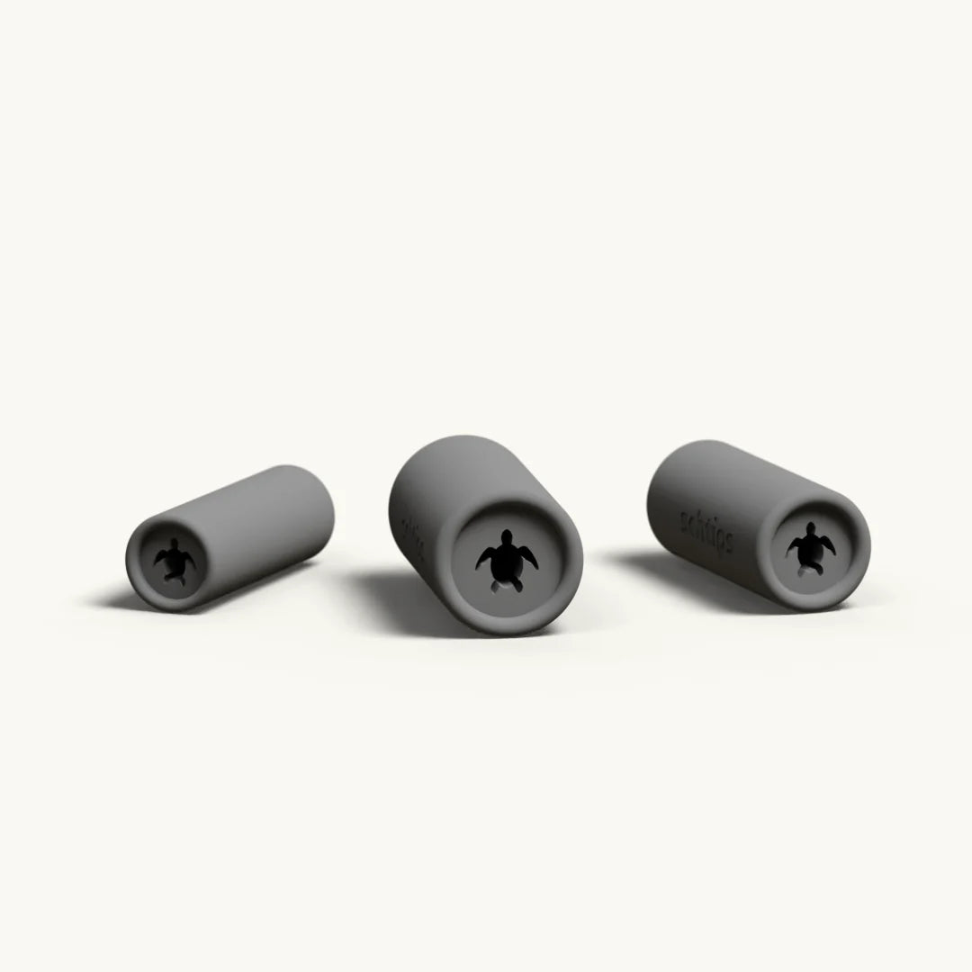 Three Turtle design reusable filters in 8mm, 10mm, and 12mm