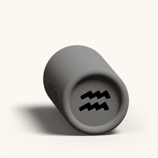 Aquarius custom joint filter tip, reusable 12mm charcoal rolling tip with the Aquarius zodiac symbol in the face