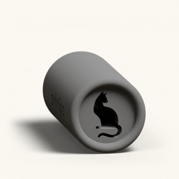 Bastet Cat custom joint filter tip, reusable 12mm charcoal rolling tip with the Bastet cat in the face