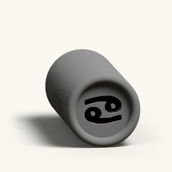 Cancer custom joint filter tip, reusable 12mm charcoal rolling tip with the Cancer zodiac symbol in the face