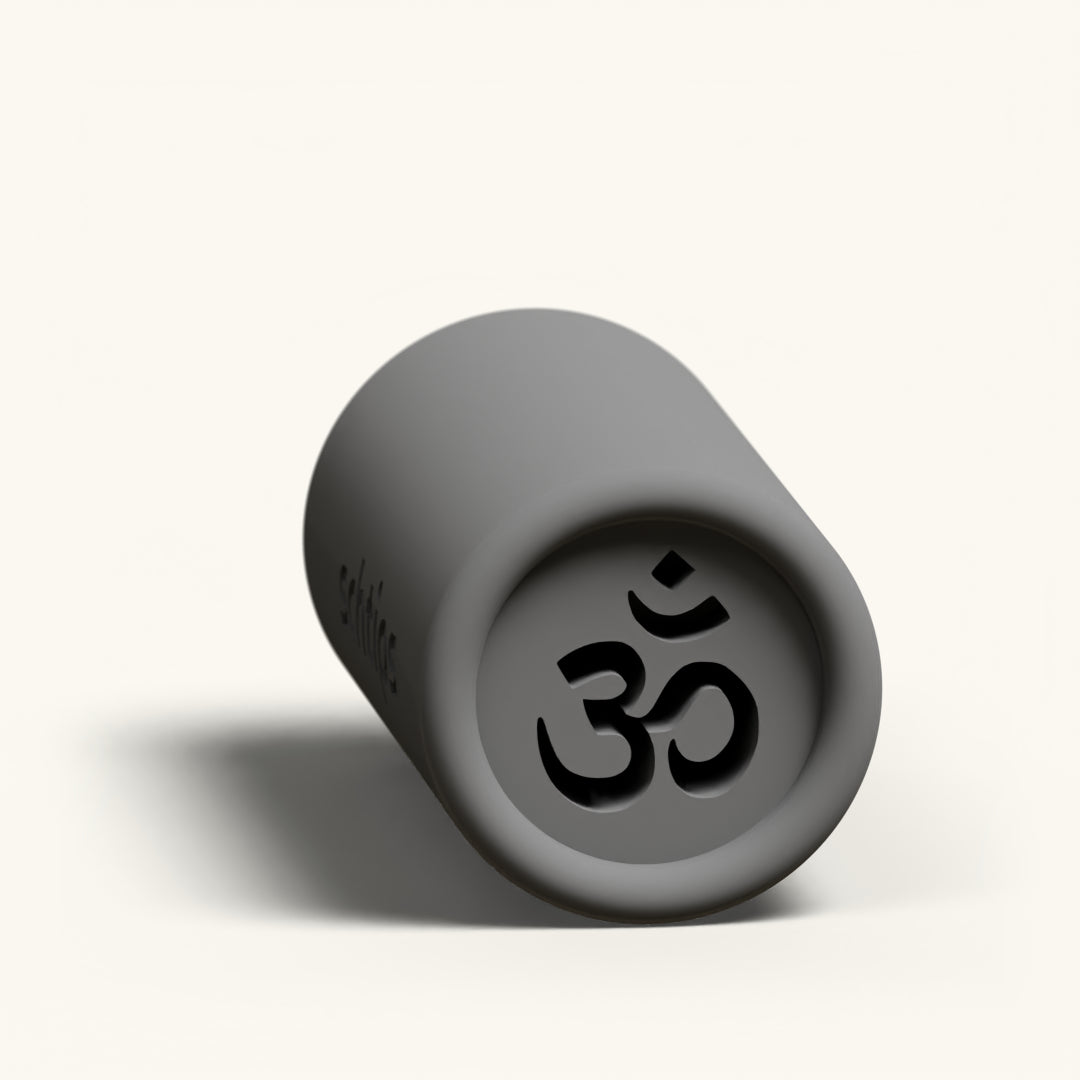 Om custom joint filter tip, reusable 12mm charcoal rolling tip with the Om symbol in the face
