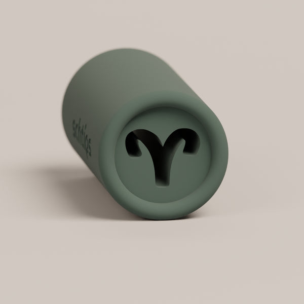 Reusable filter tip featuring the Aries design, crafted for smooth airflow and a comfortable rolling experience