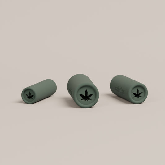 Reusable filter tips with the weed leaf design shown in 8mm, 10mm, and 12mm sizes for different rolling preferences