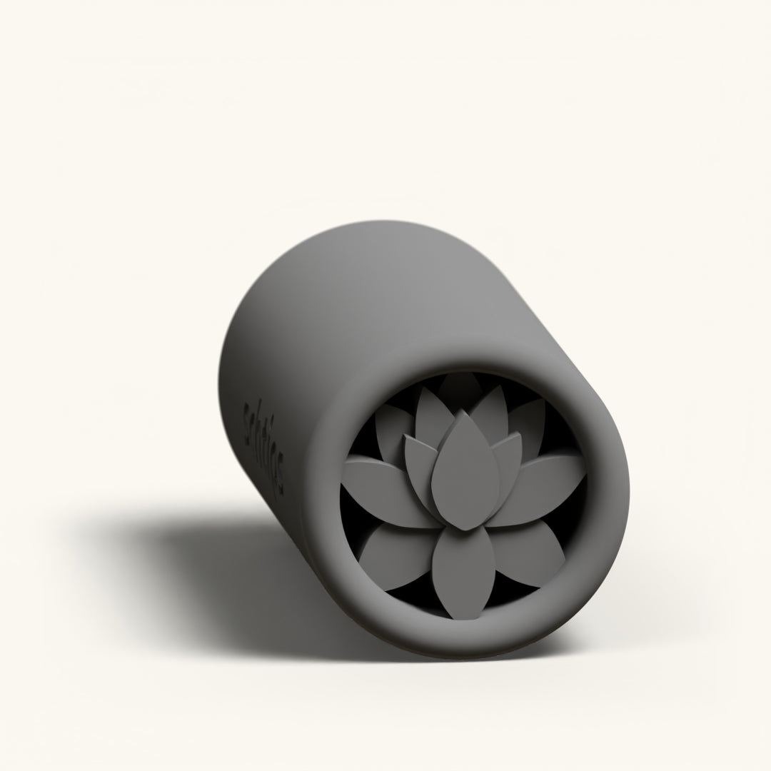 Lotus Flower custom joint filter tip, reusable 12mm charcoal rolling tip with the lotus flower in the face