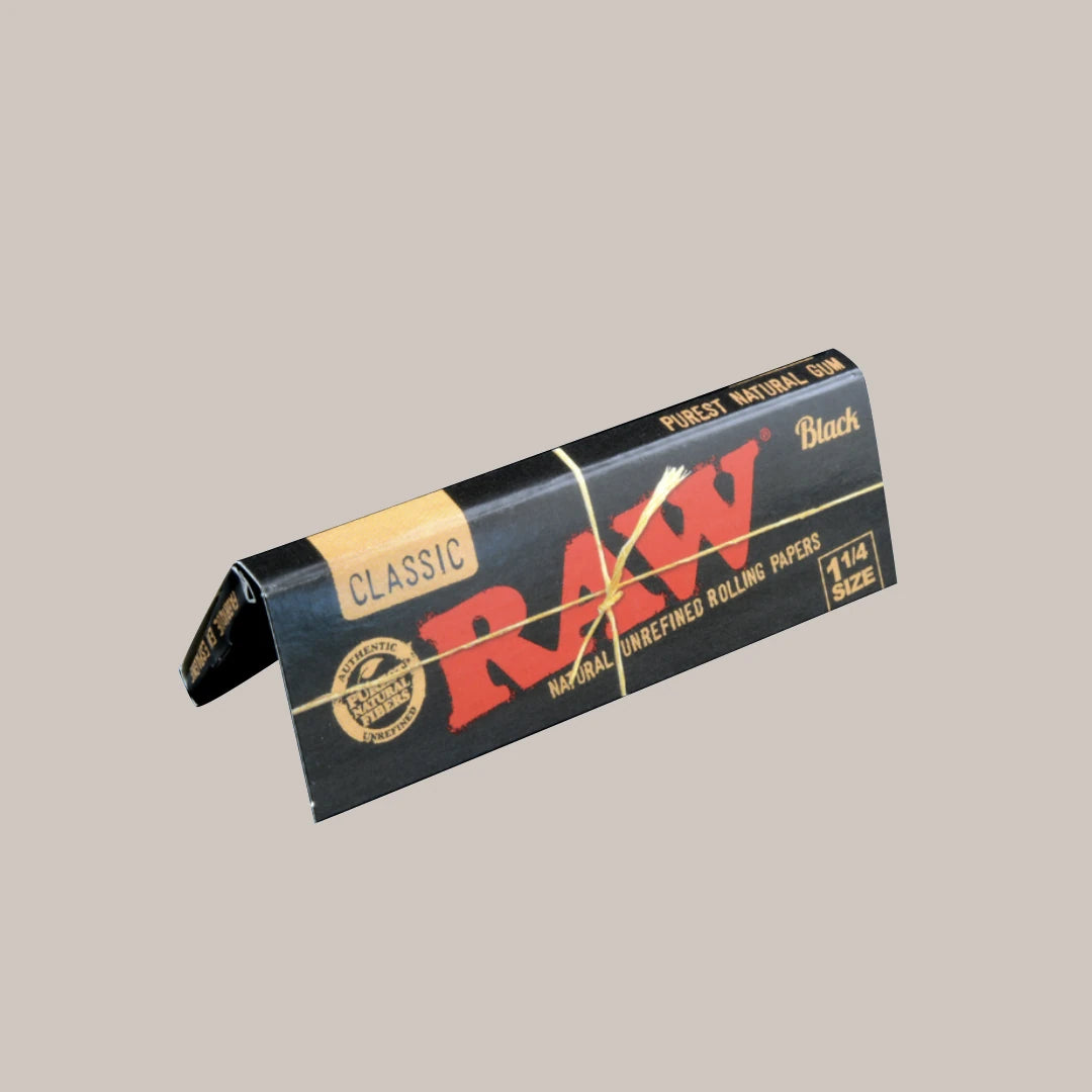 Raw black rolling papers, nonbleached